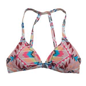 Billabong Tribe Time Swim Bikini Top Triangle Pink Summer Beach Babe Y2K Boho